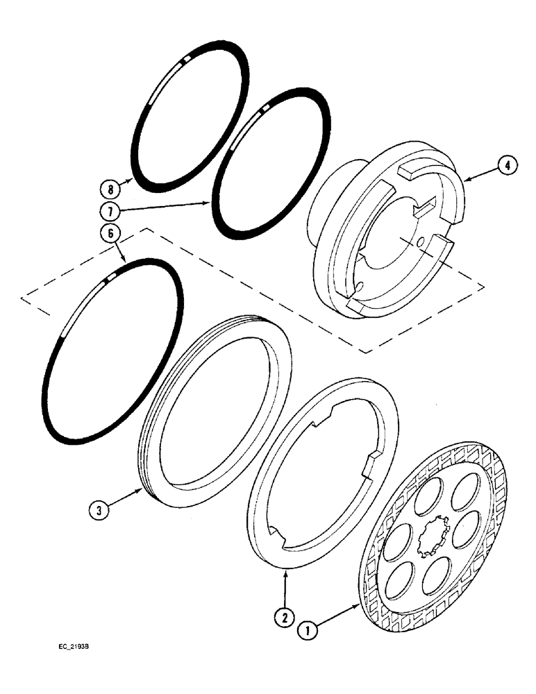 Схема запчастей Case IH 4230 - (7-12) - DIFFERENTIAL BRAKES, AND OPTIONAL HEAVY DUTY O-RINGS FOR ABNORMAL BRAKE USAGE (07) - BRAKES