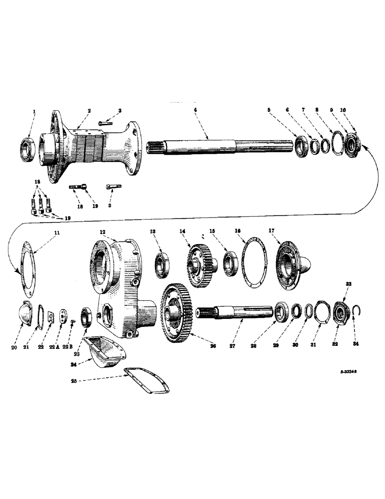 Схема запчастей Case IH 400-SERIES - (323) - CHASSIS, TRACTOR PARTS ADAPTABLE TO HIGH DRUM COTTON PICKER, COUNTERSHAFT, CARRIER & DRIVE GEAR UNIT (12) - CHASSIS