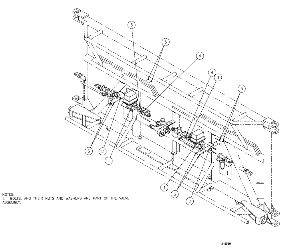 Схема запчастей Case IH SPX3200B - (162) - CENTER SECTION CONTROL VALVE (78) - SPRAYING