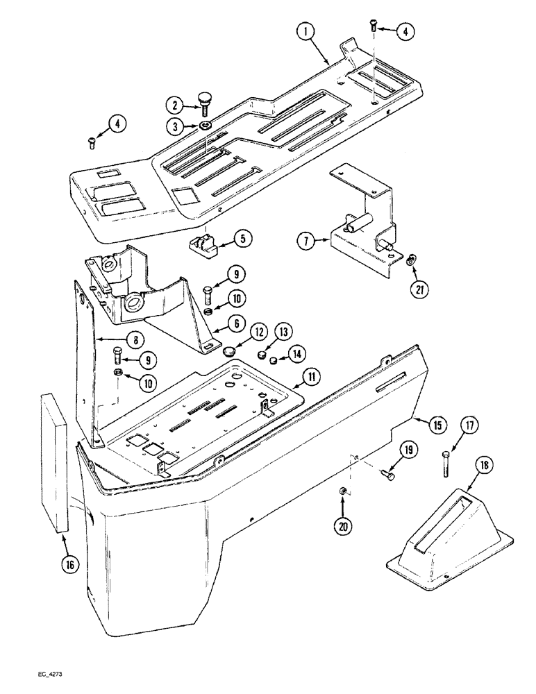 Схема запчастей Case IH 4240 - (9-016) - CONTROL CONSOLE RIGHT, TRACTOR WITH CAB (09) - CHASSIS/ATTACHMENTS