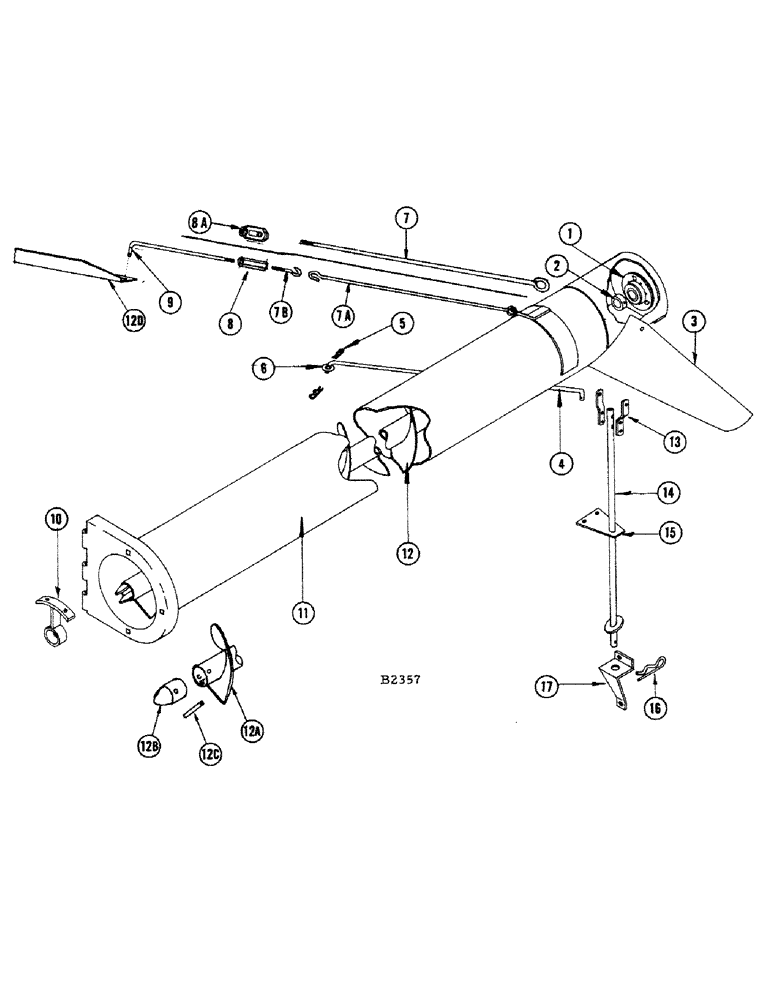 Схема запчастей Case IH 660 - (158) - GRAIN BIN DISCHARGE AUGER 