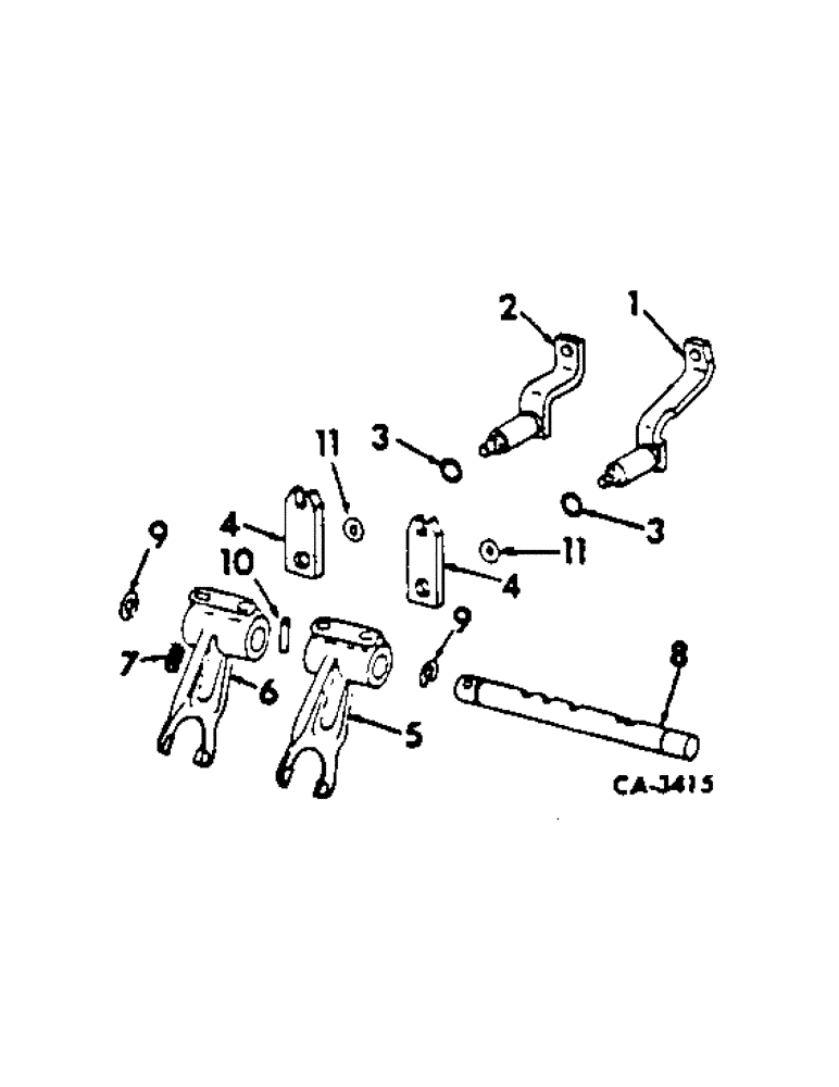 Схема запчастей Case IH 2400 - (07-33) - DRIVE TRAIN, GEAR SHIFT MECHANISM, RANGE TRANSMISSION (04) - Drive Train