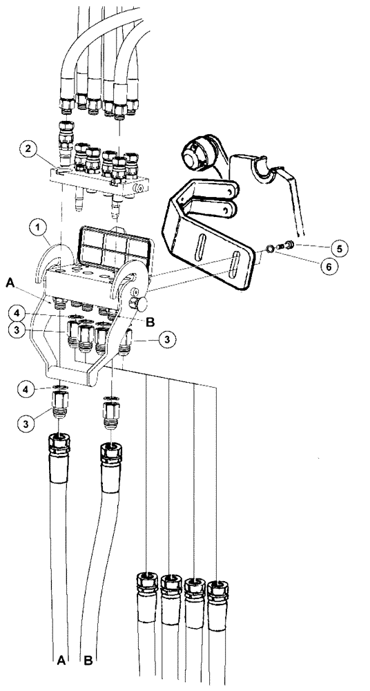 Схема запчастей Case IH LX750 - (35.525.AD[06]) - VAR - 717531006 - QUICK COUPLER RELEASE, 6 COUPLER W/ HOSE KIT (35) - HYDRAULIC SYSTEMS