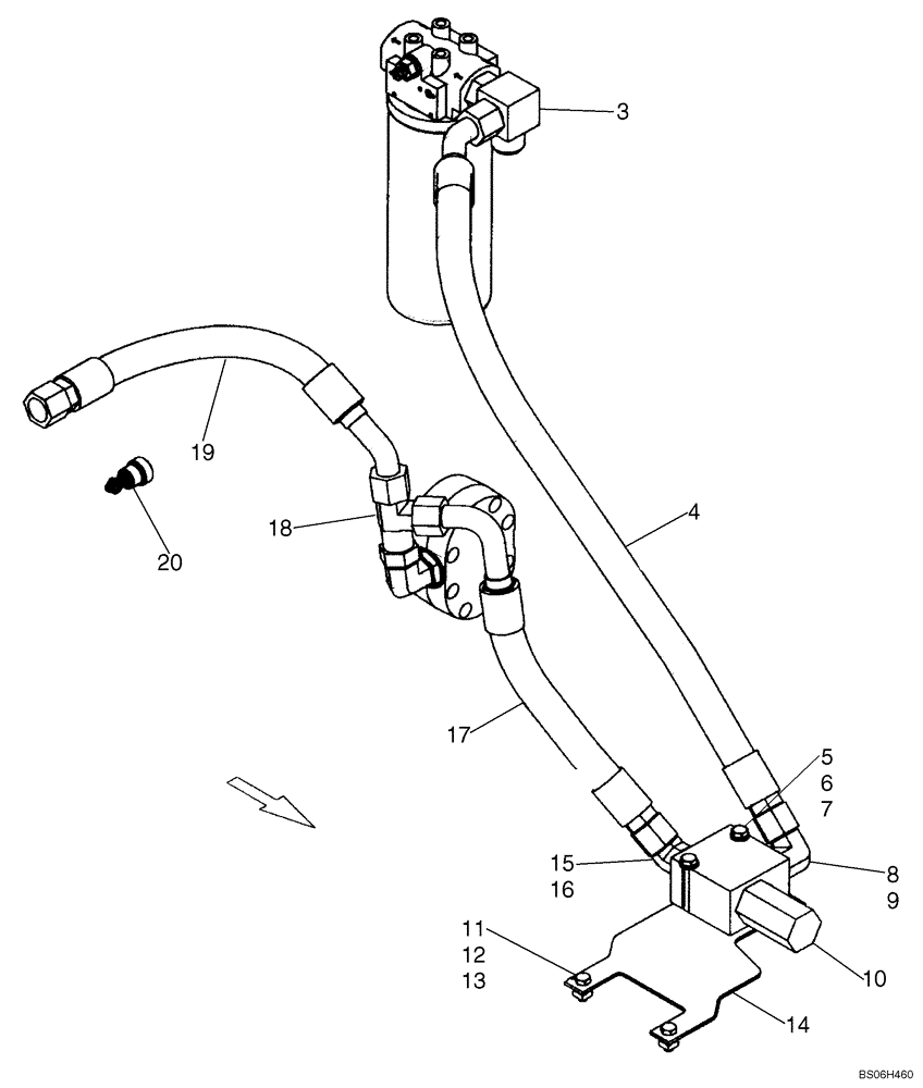 Схема запчастей Case IH 465 - (08-14C) - HIGH FLOW EXTERNAL RELIEF KIT (08) - HYDRAULICS