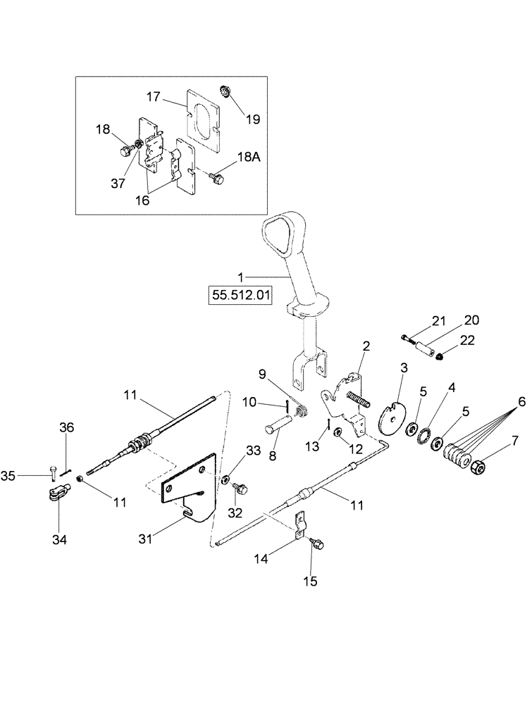 Схема запчастей Case IH 625 - (29.200.01) - CONTROLS PROPULSION (29) - HYDROSTATIC DRIVE