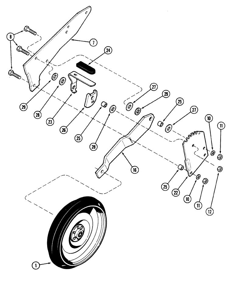 Схема запчастей Case IH 5500 - (9-56) - DEPTH PRESS WHEEL, MULCH-TILL (BSN CKB0030000) (09) - CHASSIS