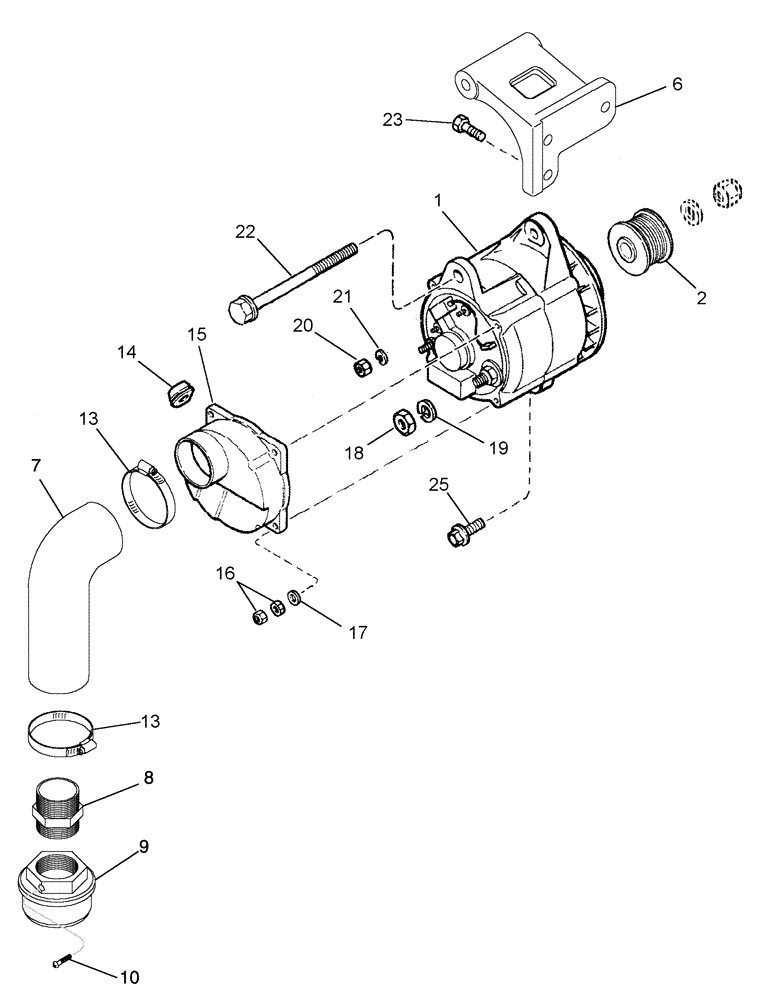 Схема запчастей Case IH 2377 - (04-36) - ALTERNATOR - MOUNTING (06) - ELECTRICAL