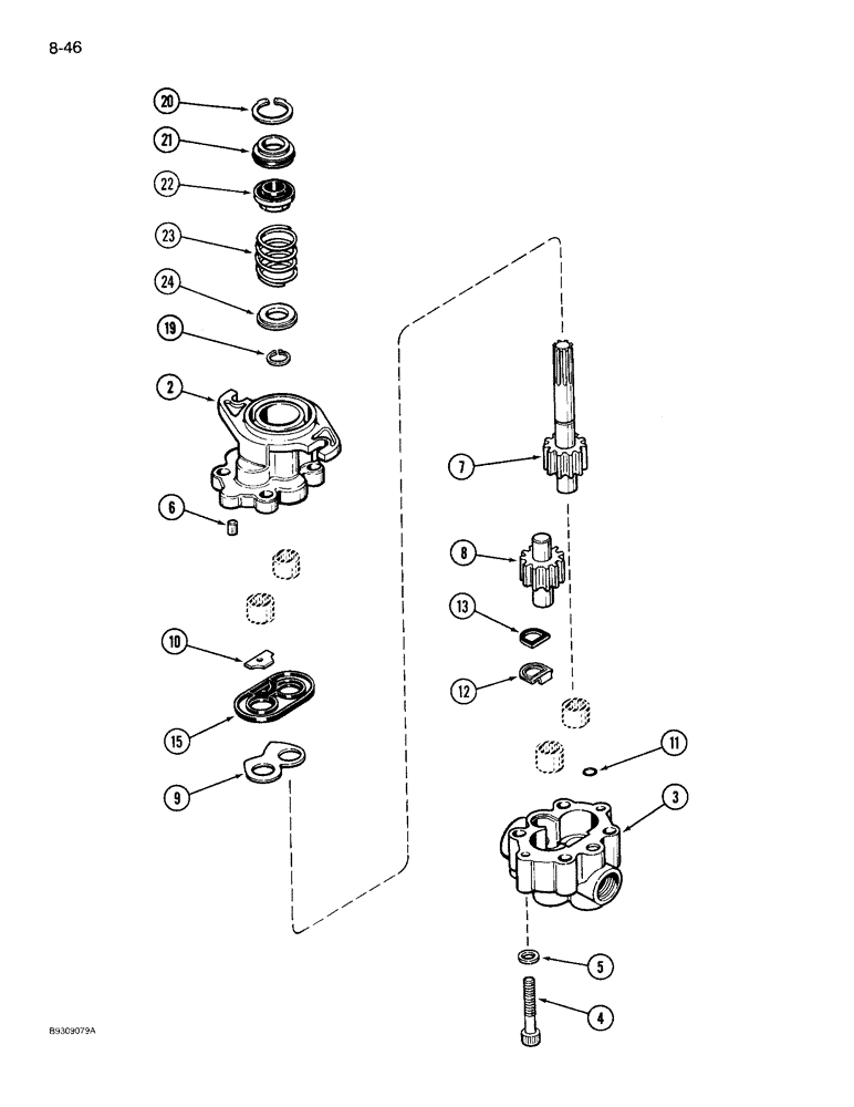 Схема запчастей Case IH 950 - (8-46) - SEED MODULE BLOWER MOTOR (08) - HYDRAULICS