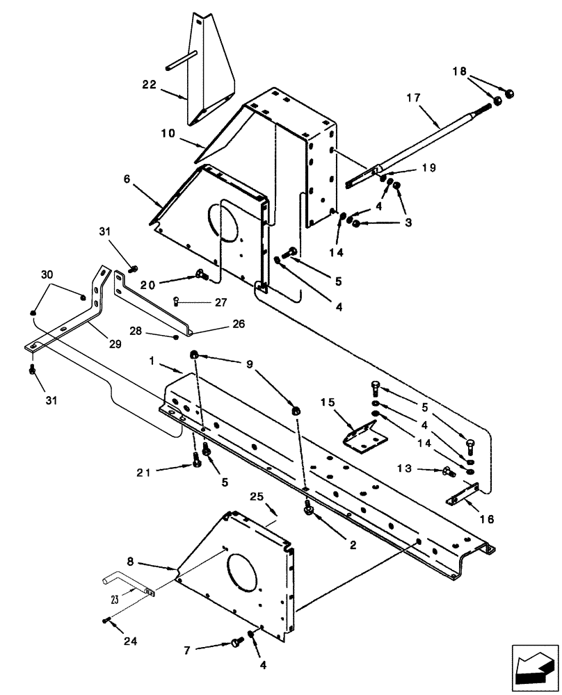 Схема запчастей Case IH 2588 - (66.260.03) - SEPARATOR - JACKSHAFT SUPPORT (66) - THRESHING