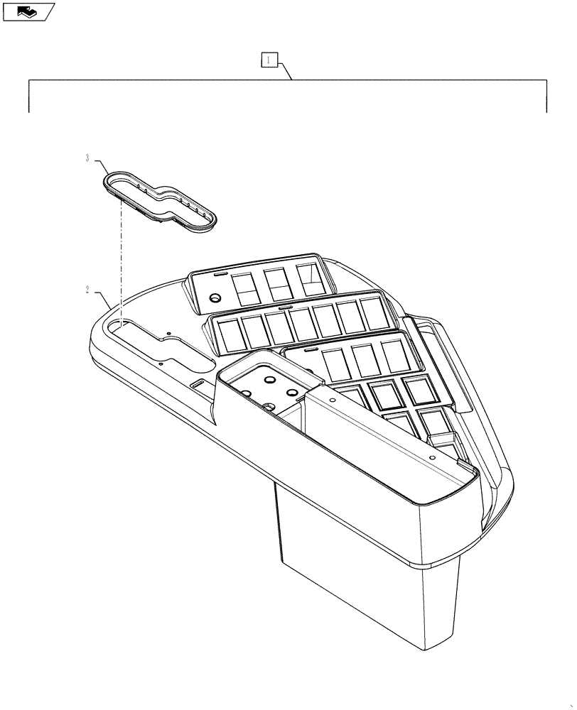 Схема запчастей Case IH TITAN 4030 - (90.115.04) - RH CONSOLE COVER (90) - PLATFORM, CAB, BODYWORK AND DECALS