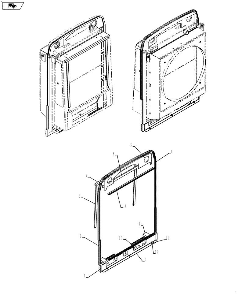 Схема запчастей Case IH TITAN 4520 - (02-020[02]) - RADIATOR BAFFLE GROUP, TITAN 4520, SERIAL NUMBER YAT028756 AND AFTER (01) - ENGINE