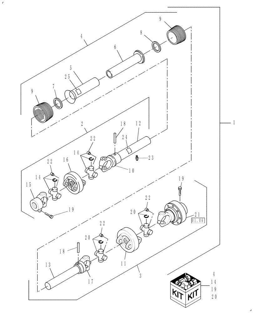 Схема запчастей Case IH DC101F - (01.05) - SECONDARY PTO W/FRICTION OVERRIDING CLUTCH (03) - MAIN GEARBOX