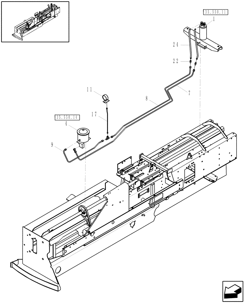 Схема запчастей Case IH SB541 - (35.550.10) - HYDRAULIC BALE TENSION (35) - HYDRAULIC SYSTEMS