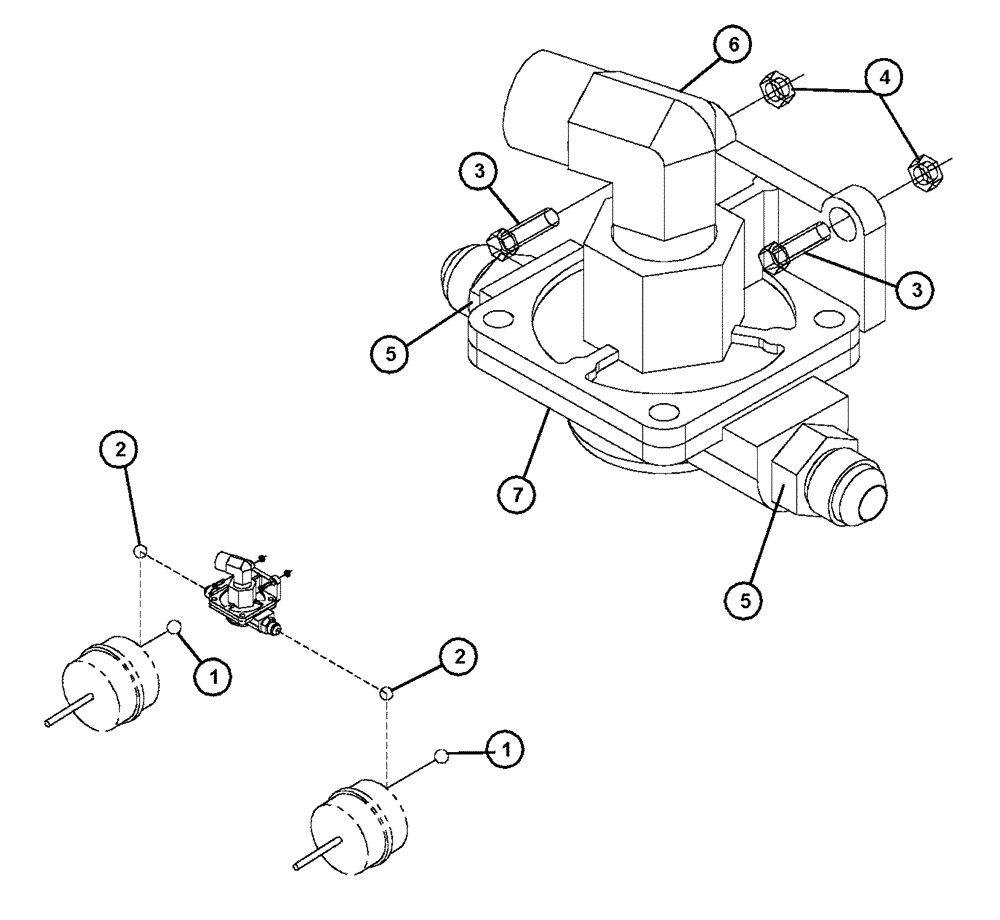 Схема запчастей Case IH FLX4375 - (07-007) - QUICK RELEASE, FRONT BRAKE Pneumatics