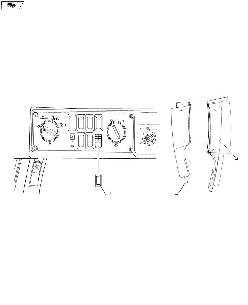 Схема запчастей Case IH 4420 - (01-048) - NO SELECT, AUTOGUIDANCE GROUP Cab Interior