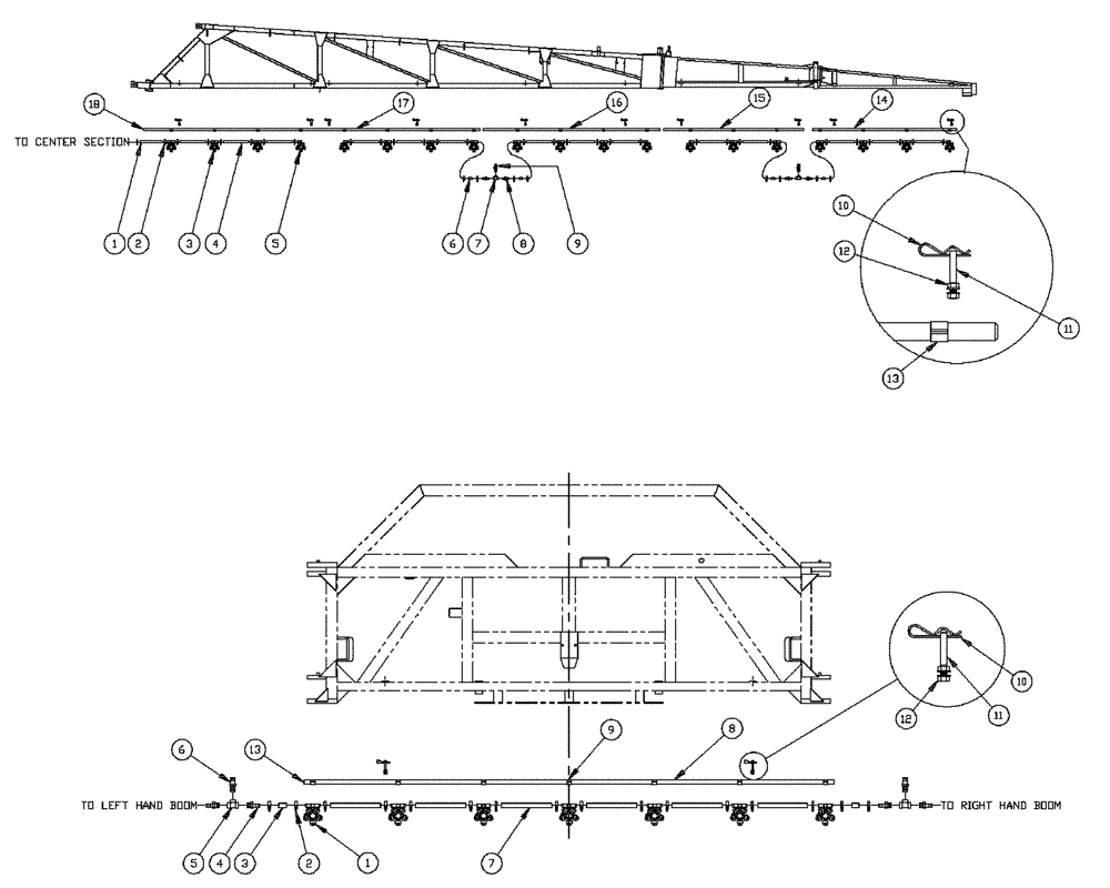 Схема запчастей Case IH PATRIOT 150 - (09-035) - 75 3-BOOM SHUTOFF - 20" ON CENTER - NOZZLES Liquid Plumbing