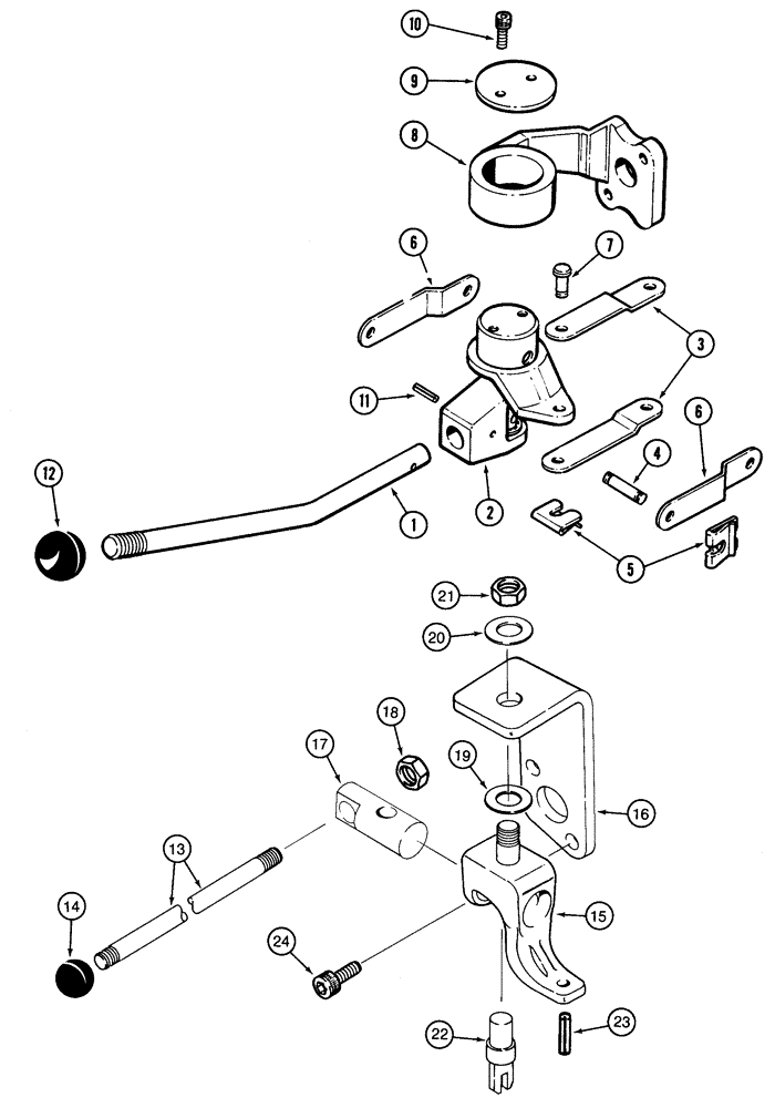 Схема запчастей Case IH 520 - (8-28) - EXTERNAL HYDRAULIC CONTROL ASSEMBLY, TRACTORS WITH ROPS (08) - HYDRAULICS