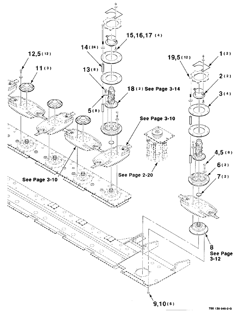 Схема запчастей Case IH 8850 - (3-06) - CUTTER DISC ASSEMBLY, LEFT (58) - ATTACHMENTS/HEADERS