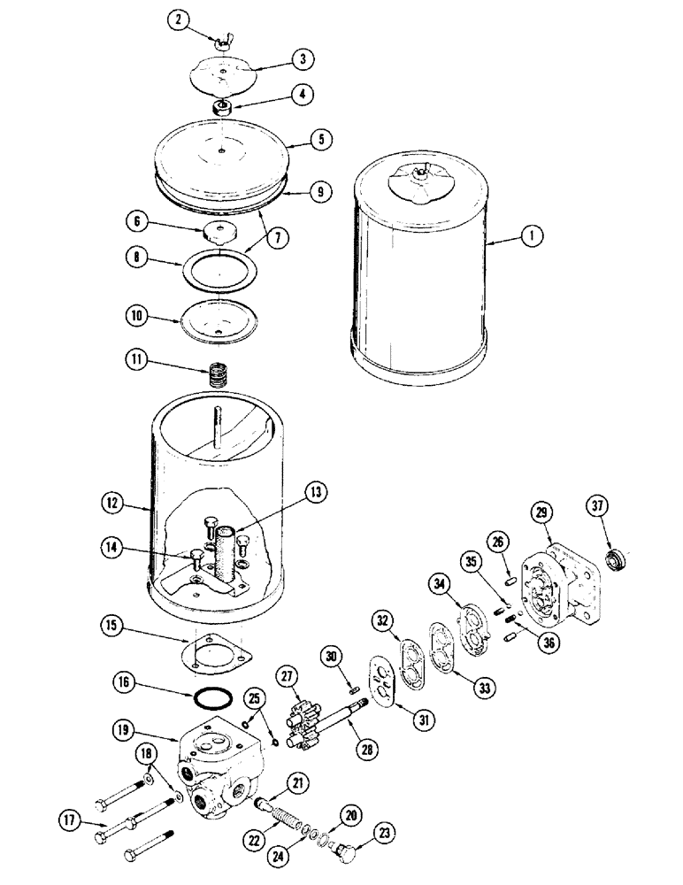 Схема запчастей Case IH 1255 - (094) - HYDRAULIC PUMP (35) - HYDRAULIC SYSTEMS