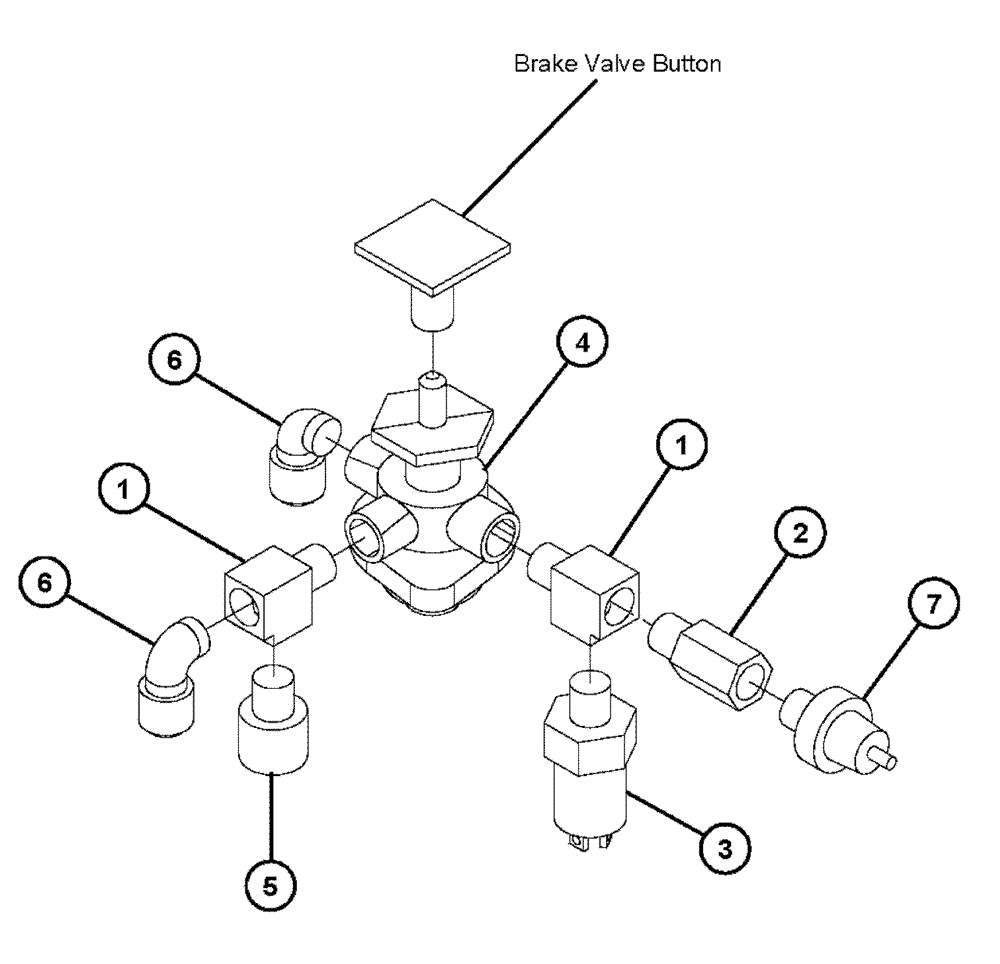 Схема запчастей Case IH FLX3330B - (07-008) - PARKING BRAKE VALVE GROUP Pneumatics