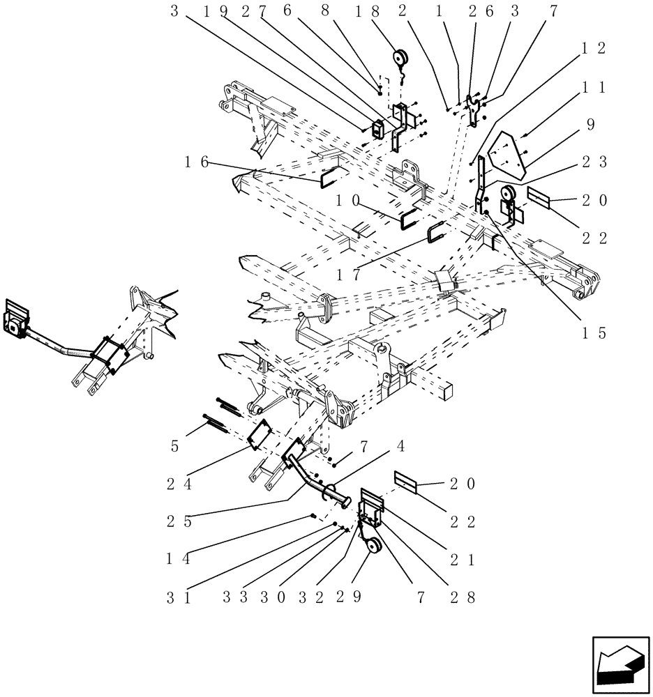 Схема запчастей Case IH PTX600 - (3.021.1) - SAFETY/TRANSPORT LIGHTING BRACKETS (ASN CBJ0014093) Electrical/Electronics