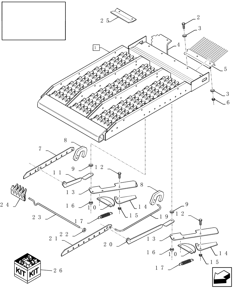 Схема запчастей Case IH 7010 - (74.114.01[01]) - UPPER SIEVES - 7010 (74) - CLEANING