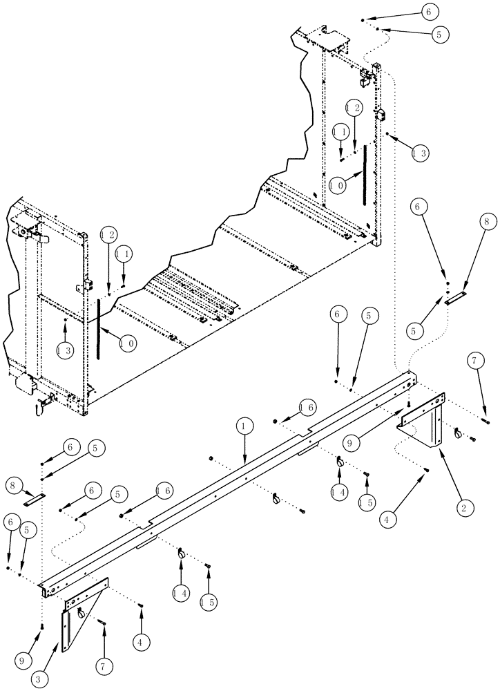 Схема запчастей Case IH CPX610 - (09D-13) - LEFT HAND SIDE UPPER DOOR TIE (16) - BASKET