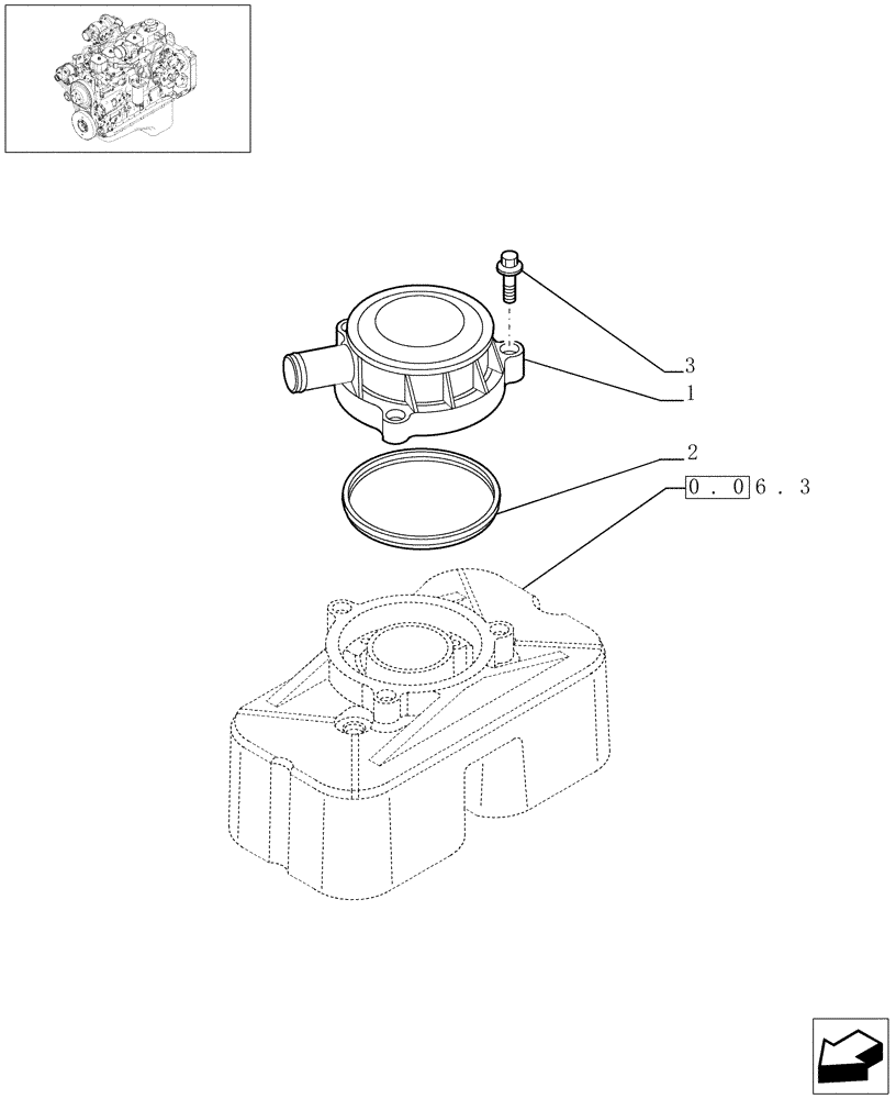 Схема запчастей Case IH PX140 - (0.04.5[01]) - BREATHER - ENGINE (504072431) (02) - ENGINE