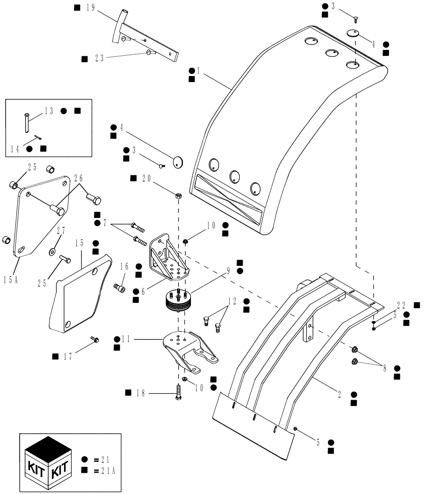 Схема запчастей Case IH MX210 - (09-06) - FENDERS - FRONT, WIDE (09) - CHASSIS/ATTACHMENTS