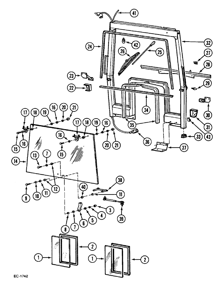 Схема запчастей Case IH 833 - (9-728) - FRONT PANEL, DELUXE C82 CAB (09) - CHASSIS/ATTACHMENTS