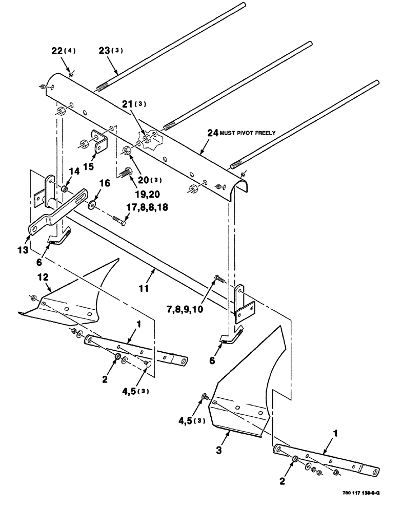 Схема запчастей Case IH 8420 - (03-08) - DEFLECTOR AND WINDGUARD ASSEMBLY Pickup