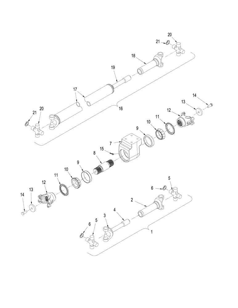 Схема запчастей Case IH STX280 - (06-17) - POWER TAKEOFF - DRIVE SHAFT ASSEMBLIES (06) - POWER TRAIN