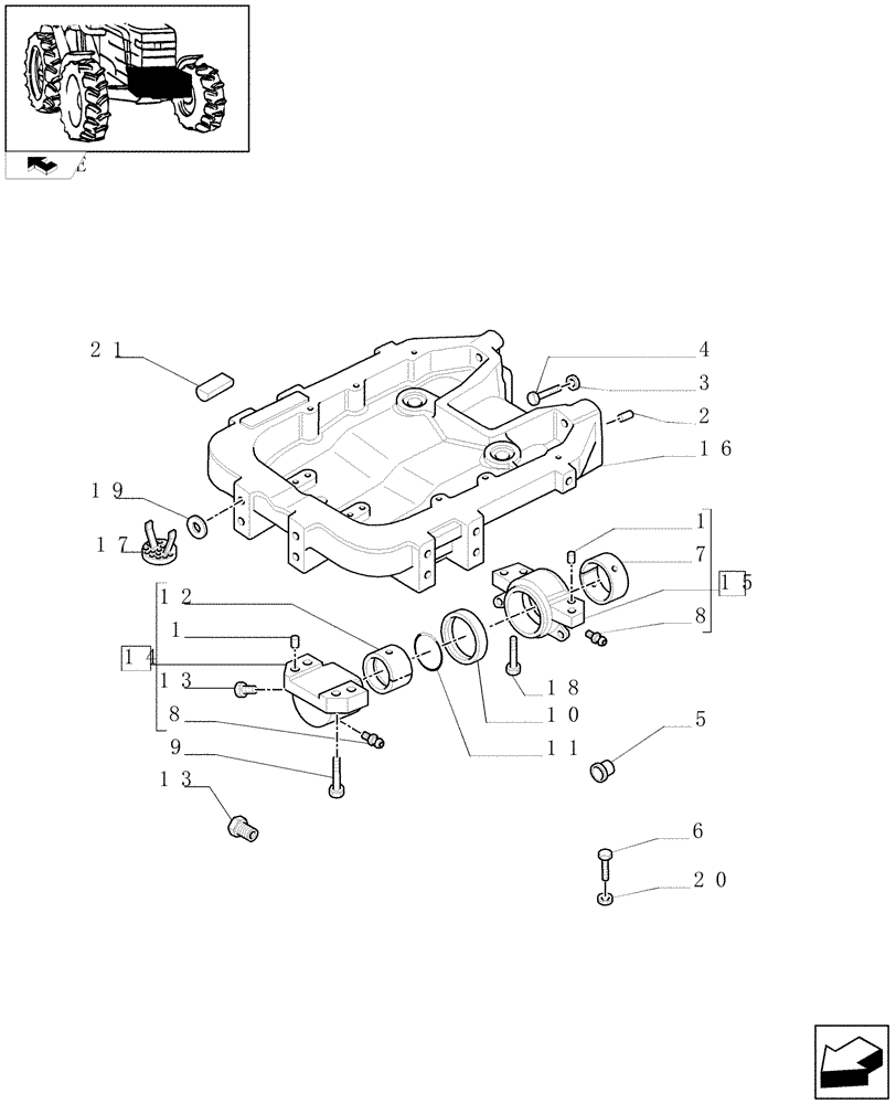 Схема запчастей Case IH FARMALL 60 - (1.21.1) - SUPPORT (03) - TRANSMISSION