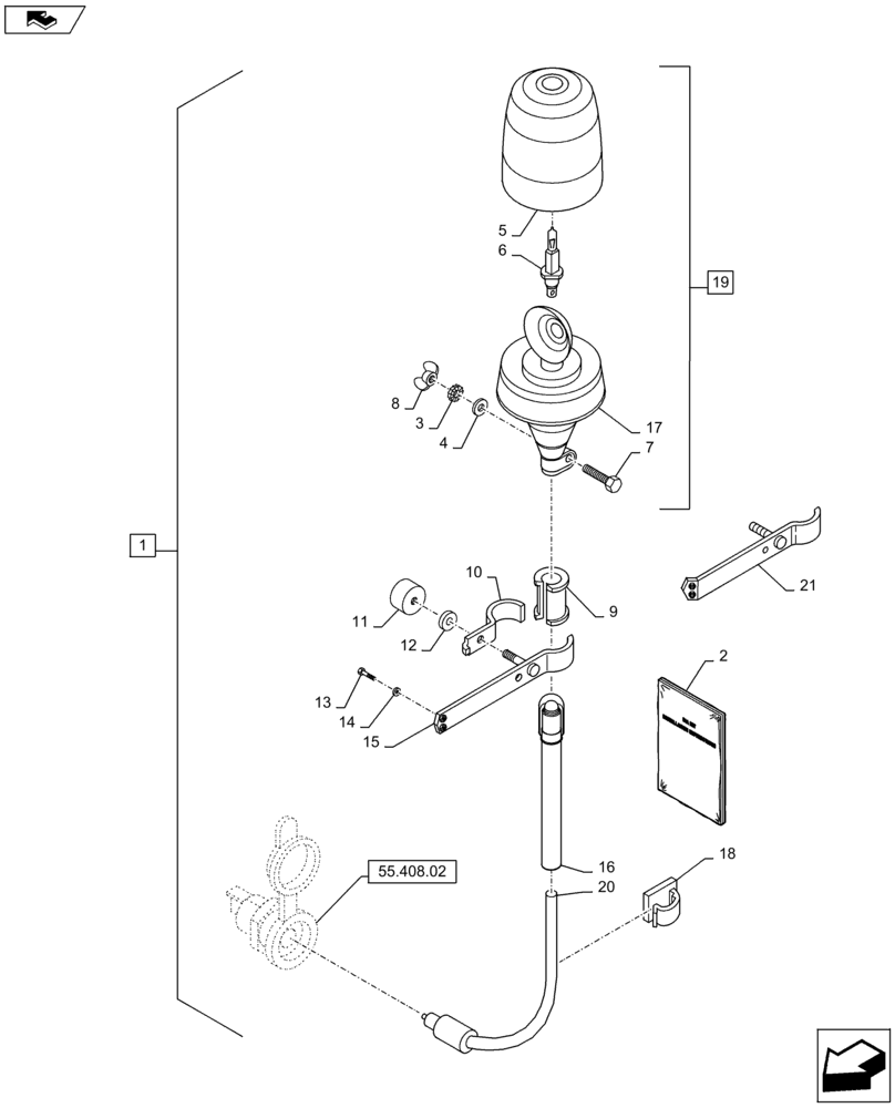 Схема запчастей Case IH PUMA 160 - (88.055.15) - DIA KIT, ROTARY BEACON & COMPONENTS (88) - ACCESSORIES