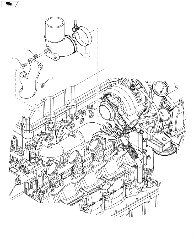 Схема запчастей Case IH 3330 - (10.254.04) - EXHAUST ELBOW GROUP (10) - ENGINE