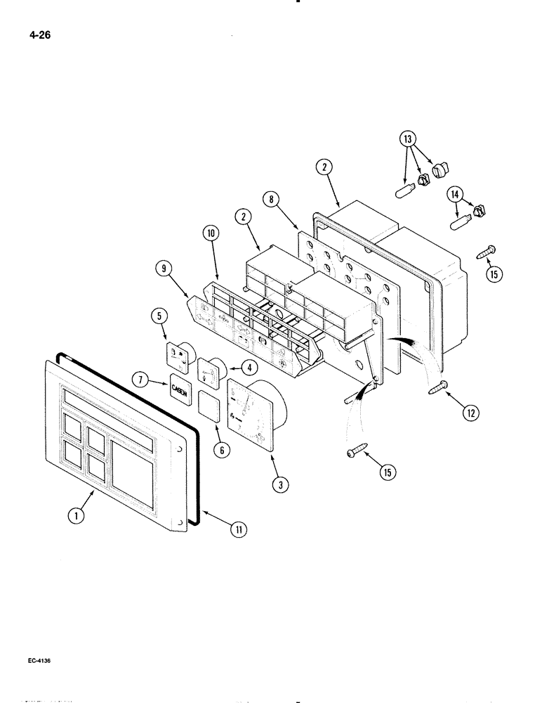 Схема запчастей Case IH 595 - (4-26) - INSTRUMENT CLUSTER (04) - ELECTRICAL SYSTEMS