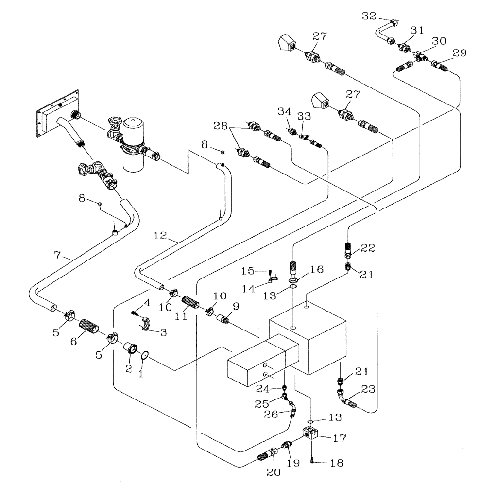 Схема запчастей Case IH AUSTOFT - (B05-02) - HYDRAULIC CIRCUIT (PUMP) Hydraulic Components & Circuits