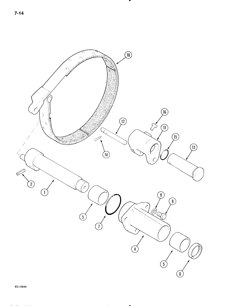 Схема запчастей Case IH 695 - (7-14) - HEAVY DUTY PARK BRAKE (07) - BRAKES