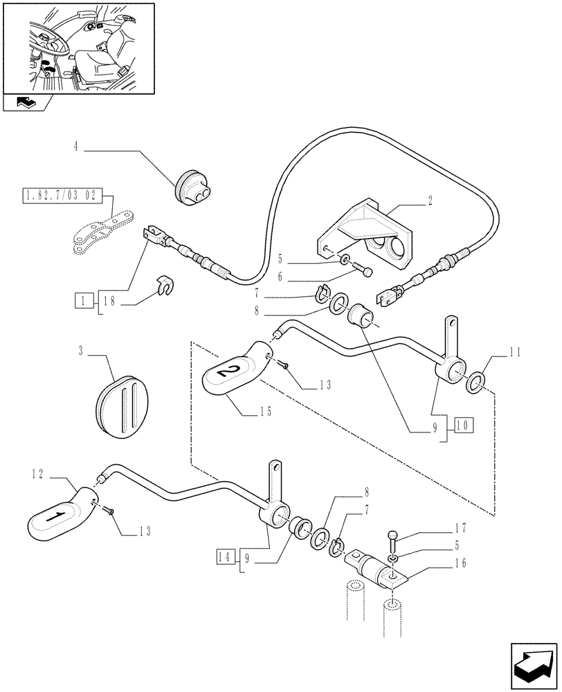 Схема запчастей Case IH FARMALL 105N - (1.92.82/03[01]) - THREE REMOTE VALVES & FLOW-RATE REGULATOR FOR MDC - LEVER AND KNOB (VAR.331390 / 743525) (10) - OPERATORS PLATFORM/CAB