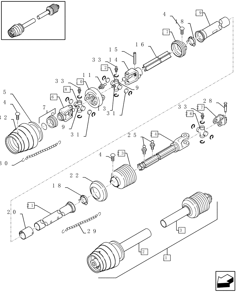 Схема запчастей Case IH LBX421S - (01.02[01]) - POWER TAKE-OFF, FRONT (01) - POWER TAKE OFF