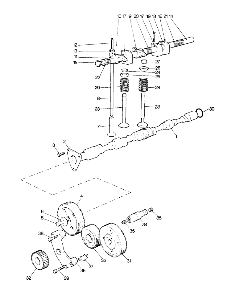 Схема запчастей Case IH 996 - (A04-1) - ENGINE, VALVE MECHANISM AND TIMING GEARS (01) - ENGINE