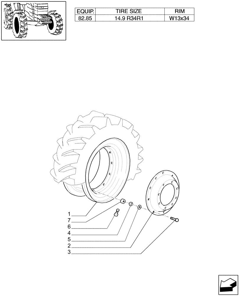 Схема запчастей Case IH MXM175 - (82.00[20]) - 4WD DRIVING WHEELS (11) - WHEELS/TRACKS