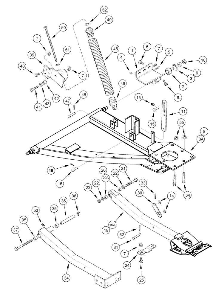 Схема запчастей Case IH 1020 - (09D-05) - MAIN FRAME SUPPORTS (09) - CHASSIS/ATTACHMENTS