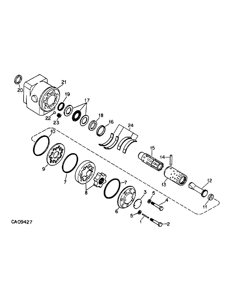 Схема запчастей Case IH 1440 - (10-37) - HYDRAULICS, STEERING HAND PUMP, DANFOSS, S/N 50001 AND ABOVE (07) - HYDRAULICS