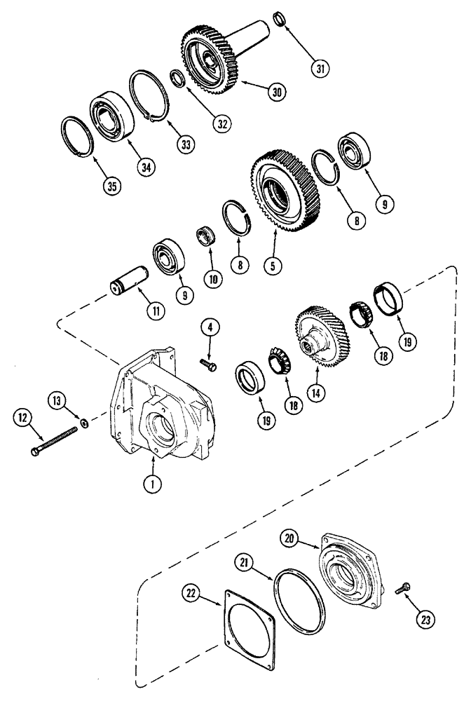 Схема запчастей Case IH 7250 - (6-072) - TRANSMISSION PUMP DRIVE AND PTO DRIVE (06) - POWER TRAIN