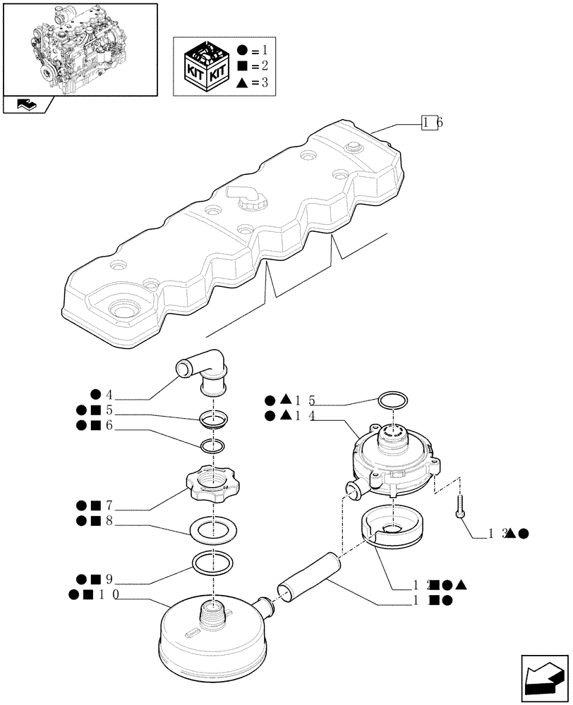 Схема запчастей Case IH PUMA 140 - (0.06.3/ A) - CYLINDER HEAD COVERS (01) - ENGINE