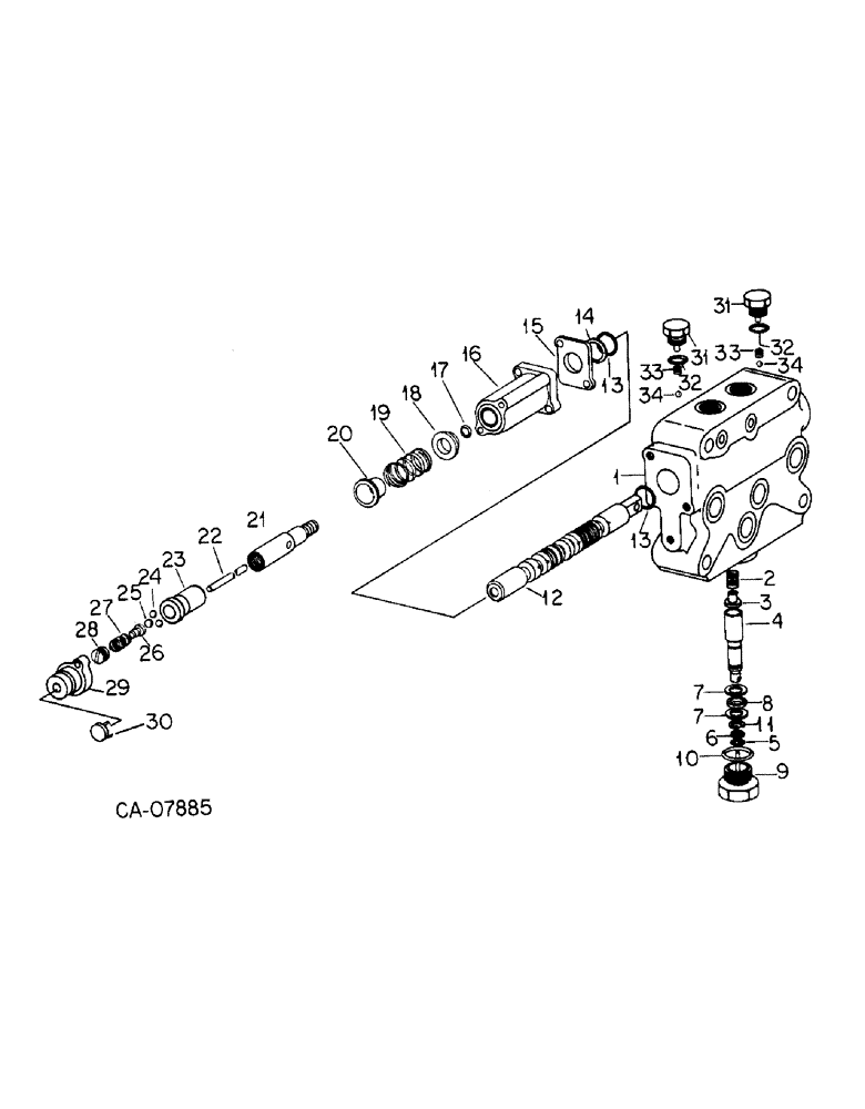 Схема запчастей Case IH 7288 - (10-24) - HYDRAULICS, AUXILIARY CONTROL VALVE, CLOSE CENTER (07) - HYDRAULICS