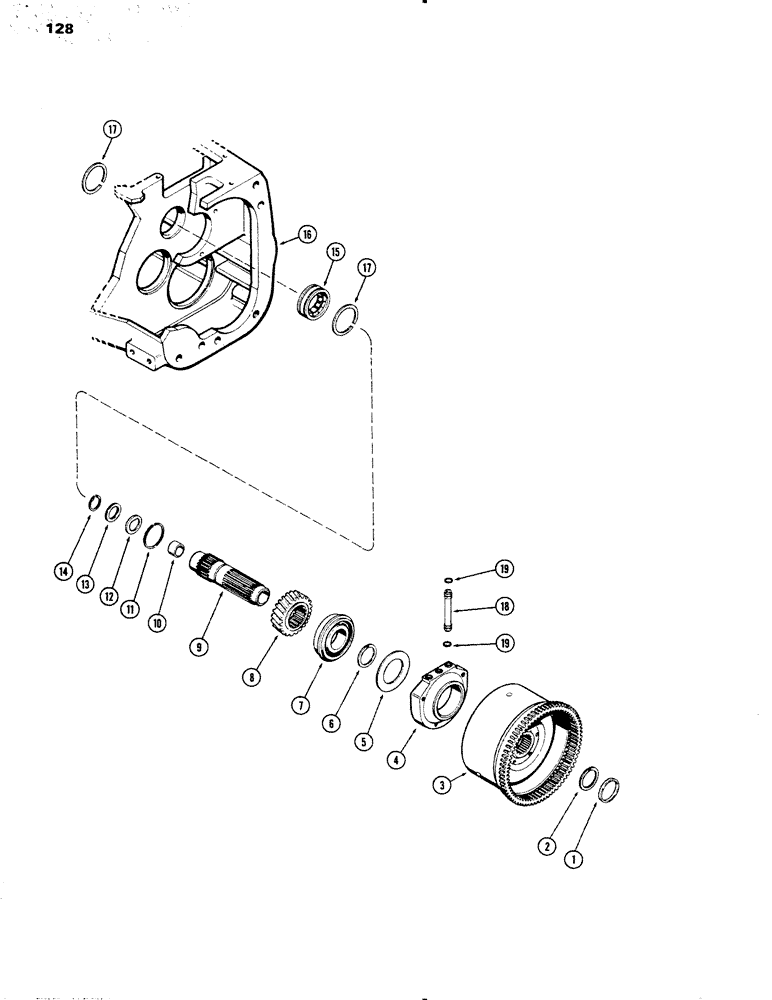 Схема запчастей Case IH 1090 - (128) - CLUTCH, PLANETARY OUTPUT, POWER SHIFT (06) - POWER TRAIN