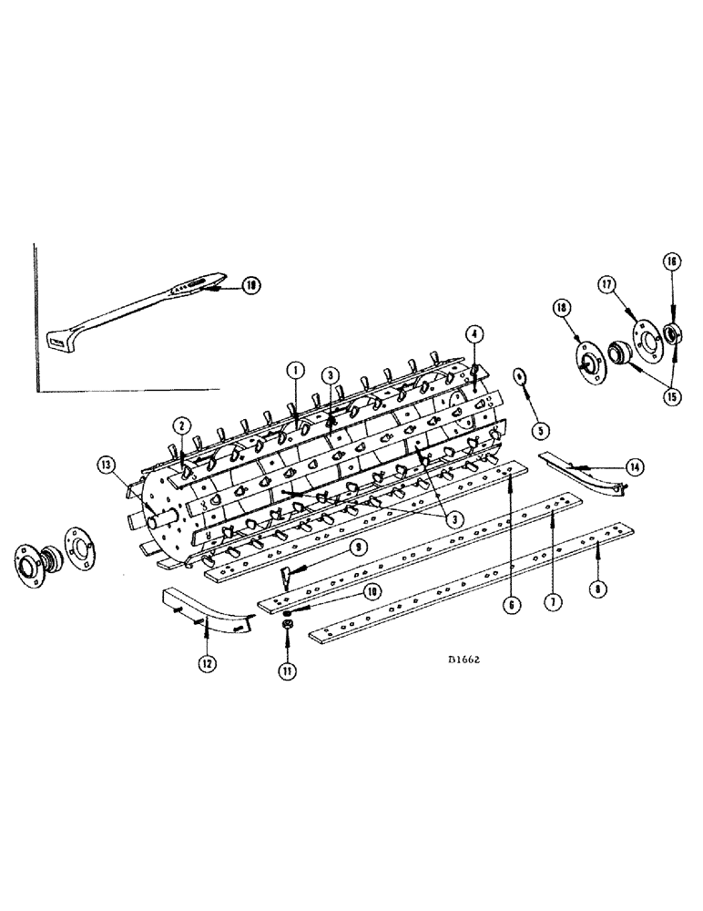 Схема запчастей Case IH 1010 - (114) - SPIKE TOOTH CYLINDER (66) - THRESHING