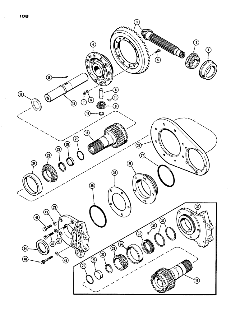 Схема запчастей Case IH 1170 - (108) - DIFFERENTIAL (06) - POWER TRAIN